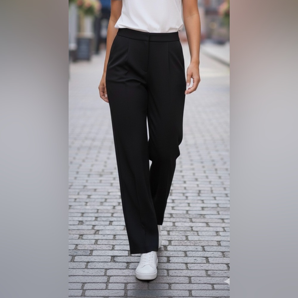 Theory Black Mayor Precision Pointe Women’s Pants, Zip Fly, Button Closure, 30